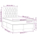 Cama box spring con colchón y LED tela marrón oscuro 120x200 cm