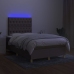 vidaXL Cama box spring con colchón y LED tela gris taupe 120x200 cm