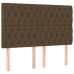 Cama box spring colchón luces LED tela marrón oscuro 140x190 cm