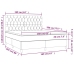 Cama box spring colchón y luces LED tela gris claro 160x200 cm