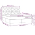 Cama box spring colchón y luces LED tela negro 160x200 cm