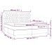 Cama box spring colchón y luces LED tela gris claro 200x200 cm
