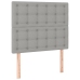Cama box spring colchón y luces LED tela gris claro 80x200 cm