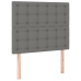 Cama box spring con colchón y LED tela gris oscuro 120x200 cm