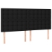 Cama box spring colchón y luces LED tela negro 180x200 cm