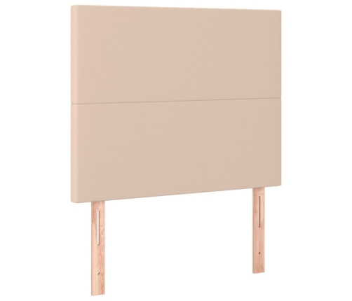 Cama box spring colchón LED cuero sintético capuchino 80x200 cm
