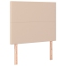 Cama box spring colchón LED cuero sintético capuchino 90x200 cm