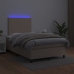 Cama box spring colchón LED cuero sintético capuchino 120x200cm