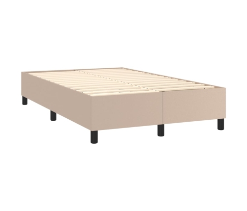 Cama box spring colchón LED cuero sintético capuchino 120x200cm