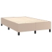 Cama box spring colchón LED cuero sintético capuchino 120x200cm