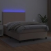 vidaXL Cama box spring colchón LED cuero sintético capuchino 140x190cm