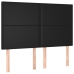 Cama box spring colchón y LED cuero sintético negro 140x200 cm