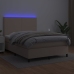 vidaXL Cama box spring colchón LED cuero sintético capuchino 140x200cm