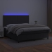 Cama box spring colchón y LED cuero sintético negro 160x200 cm