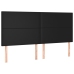 Cama box spring colchón y LED cuero sintético negro 160x200 cm