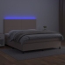 Cama box spring colchón LED cuero sintético capuchino 180x200cm