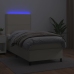 vidaXL Cama box spring y colchón LED cuero sintético crema 80x200 cm