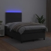 Cama box spring colchón y LED cuero sintético negro 120x200 cm