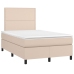 Cama box spring colchón LED cuero sintético capuchino 120x200cm