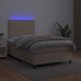 Cama box spring colchón LED cuero sintético capuchino 120x200cm