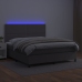 Cama box spring colchón y LED cuero sintético gris 140x190 cm