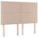 Cama box spring colchón LED cuero sintético capuchino 140x200cm