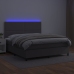 Cama box spring colchón y LED cuero sintético gris 180x200 cm