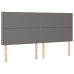 Cama box spring colchón y LED cuero sintético gris 180x200 cm