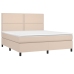 Cama box spring colchón LED cuero sintético capuchino 180x200cm