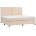 Cama box spring colchón LED cuero sintético capuchino 200x200cm