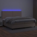 Cama box spring colchón LED cuero sintético capuchino 200x200cm