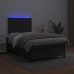 Cama box spring colchón y LED cuero sintético negro 120x200 cm