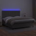 Cama box spring colchón y LED cuero sintético gris 160x200 cm