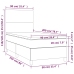 Cama box spring colchón y LED terciopelo gris claro 90x200 cm