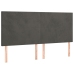 Cama box spring colchón y LED terciopelo gris oscuro 180x200 cm