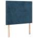 Cama box spring colchón y LED terciopelo azul oscuro 90x190 cm