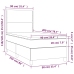 Cama box spring colchón y LED terciopelo azul oscuro 90x200 cm