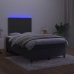 Cama box spring colchón y LED terciopelo negro 120x200 cm