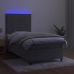 vidaXL Cama box spring colchón y LED terciopelo gris claro 90x200 cm