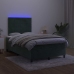 Cama box spring colchón y LED terciopelo verde oscuro 120x200cm