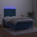 vidaXL Cama box spring colchón y LED terciopelo azul oscuro 120x200 cm