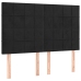 Cama box spring colchón y LED terciopelo negro 140x190 cm