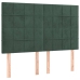 Cama box spring colchón y LED terciopelo verde oscuro 140x200cm