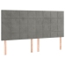 Cama box spring colchón y LED terciopelo gris claro 180x200 cm