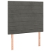 Cama box spring colchón y LED terciopelo gris oscuro 90x190 cm