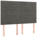 Cama box spring colchón y LED terciopelo gris oscuro 140x190 cm