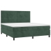 Cama box spring colchón y LED terciopelo verde oscuro 180x200cm