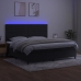 vidaXL Cama box spring colchón y LED terciopelo negro 200x200 cm