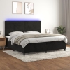 vidaXL Cama box spring colchón y LED terciopelo negro 200x200 cm