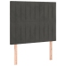 Cama box spring colchón y LED terciopelo gris oscuro 80x200 cm